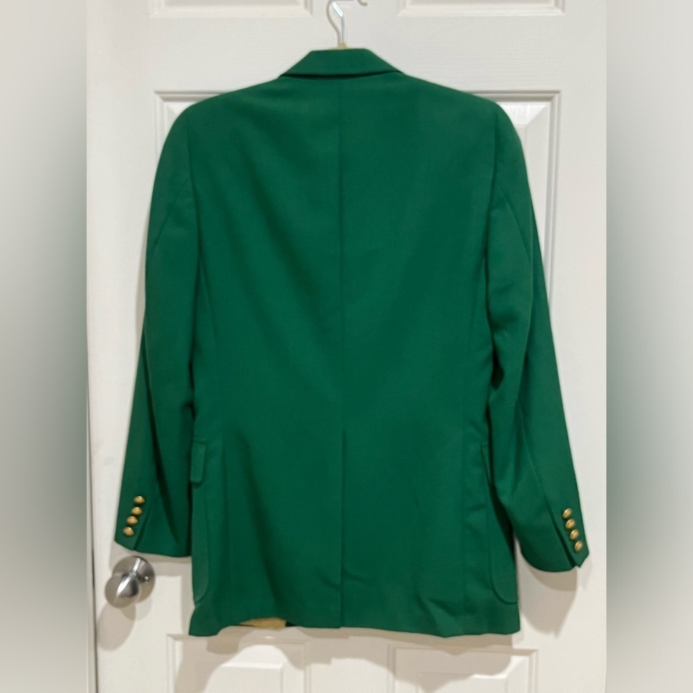 Chaps BY RALPH LAUREN VINTAGE,MASTERS EQUESTRIAN GOLD BUTTON JACKET GREEN SZ 36R - Picture 5 of 13